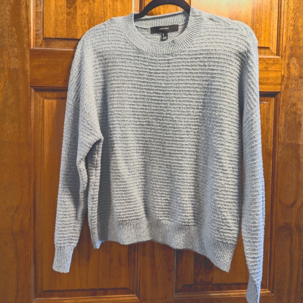 Textured crew neck sweater